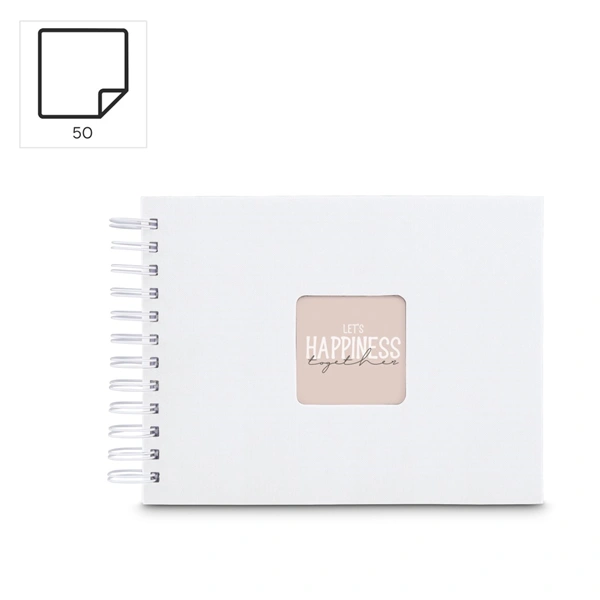 Hama album klasické spirálové FINE ART 24x17 cm, 50 stran, bílá, bílé listy