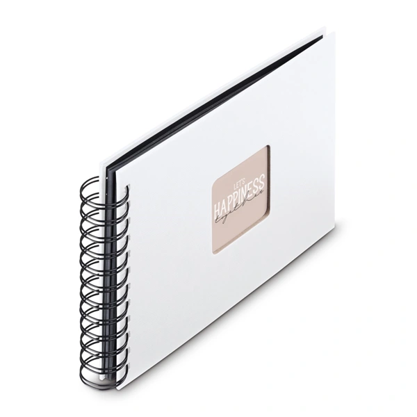 Hama album klasické spirálové FINE ART 24x17 cm, 50 stran, bílá, černé listy