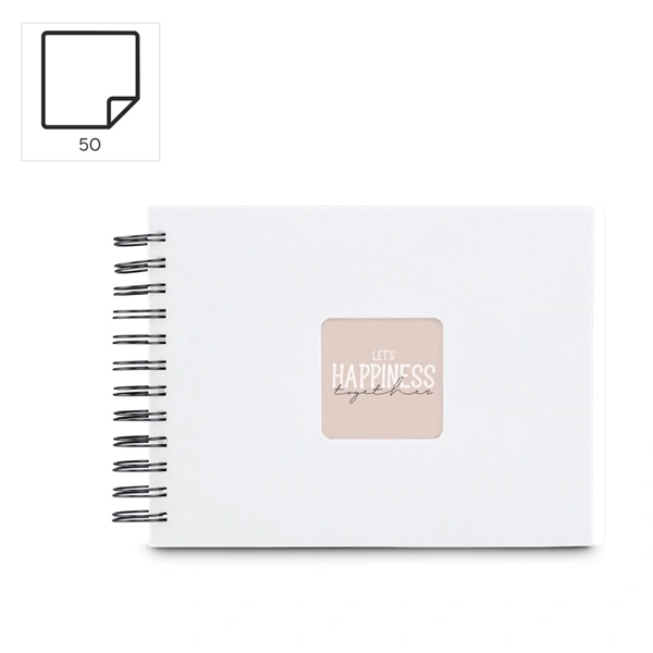 Hama album klasické spirálové FINE ART 24x17 cm, 50 stran, bílá, černé listy