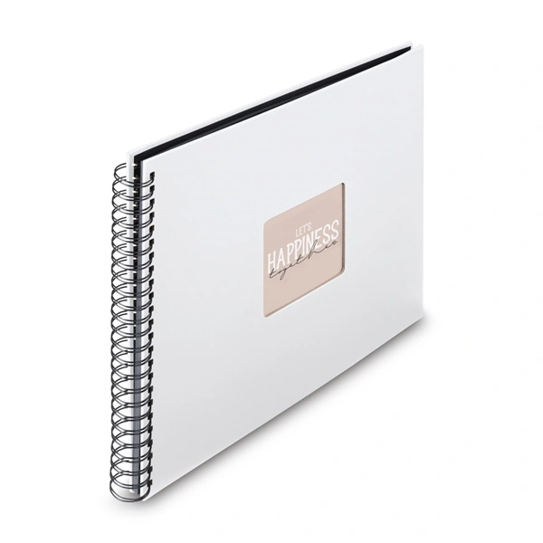 Hama album klasické spirálové FINE ART 36x32 cm, 50 stran, bílá, černé listy