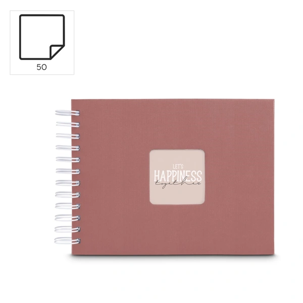 Hama album klasické spirálové FINE ART 24x17 cm, 50 stran, terra, bílé listy