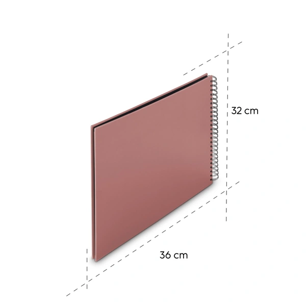 Hama album klasické spirálové FINE ART 36x32 cm, 50 stran, terra, černé listy