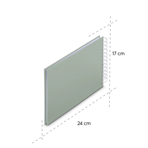 Hama album klasické spirálové FINE ART 24x17 cm, 50 stran, sage, bílé listy