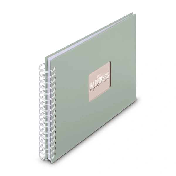 Hama album klasické spirálové FINE ART 28x24 cm, 50 stran, sage, bílé listy