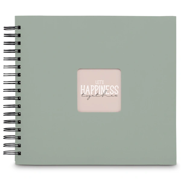 Hama album klasický špirálový FINE ART 28x24 cm, 50 strán, sage, čierne listy