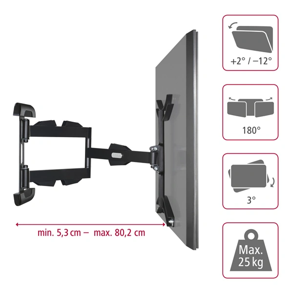 Hama nástěnný držák TV, pohyblivý, prodloužený, 400x400