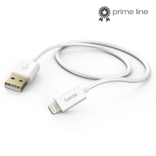 Hama MFI USB nabíjecí/datový kabel pro Apple s Lightning konektorem, 1,5 m, bílý (rozbalený)