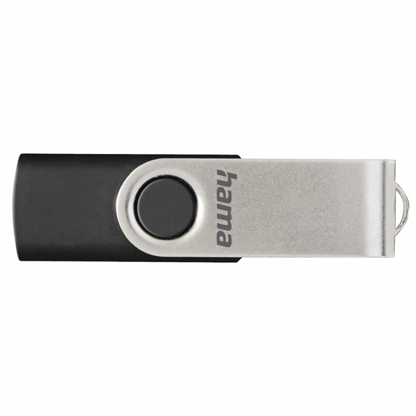 Hama rotate FlashPen, USB 2.0, 64 GB, 6 MB/s, black/silver