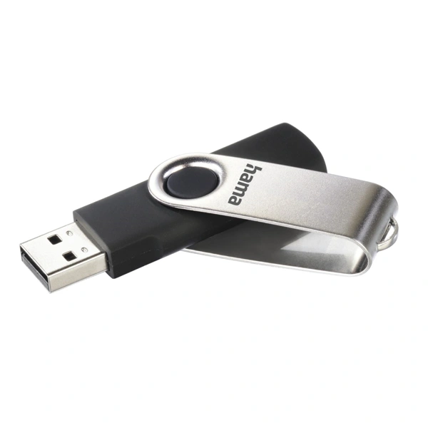 Hama rotate FlashPen, USB 2.0, 32 GB, 6 MB/s, black/silver