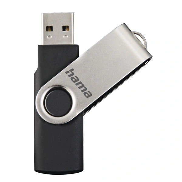 Hama rotate FlashPen, USB 2.0, 32 GB, 6 MB/s, black/silver