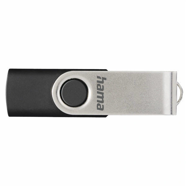 Hama rotate FlashPen, USB 2.0, 128 GB, 6 MB/s, black/silver