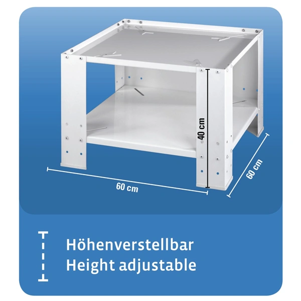 Xavax podstavec pod pračku/ sušičku, 60x60 cm, výška 40 cm, nosnost 150 kg, s odkladací policí