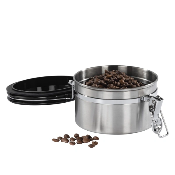 Xavax dóza na 250 g mleté kávy nebo jiné potraviny, vzduchotěsná, ušlechtilá ocel, stříbrná