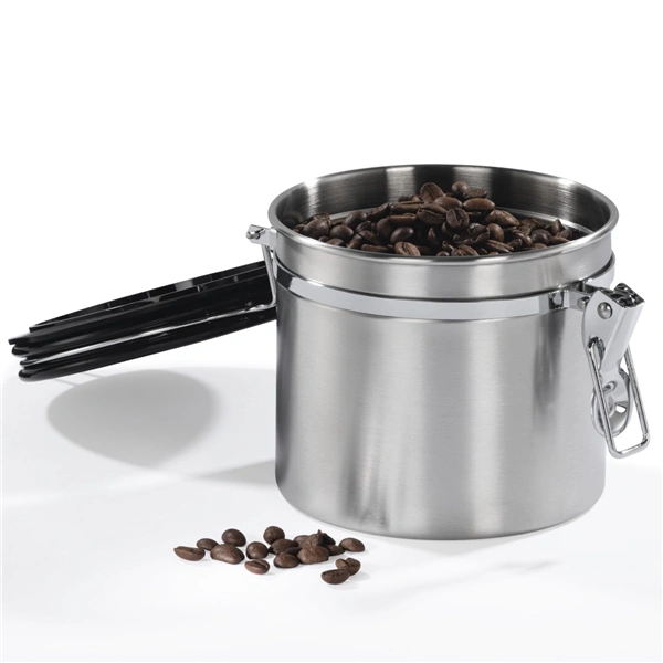 Xavax dóza na 500 g mleté kávy nebo jiné potraviny, vzduchotěsná, ušlechtilá ocel, stříbrná