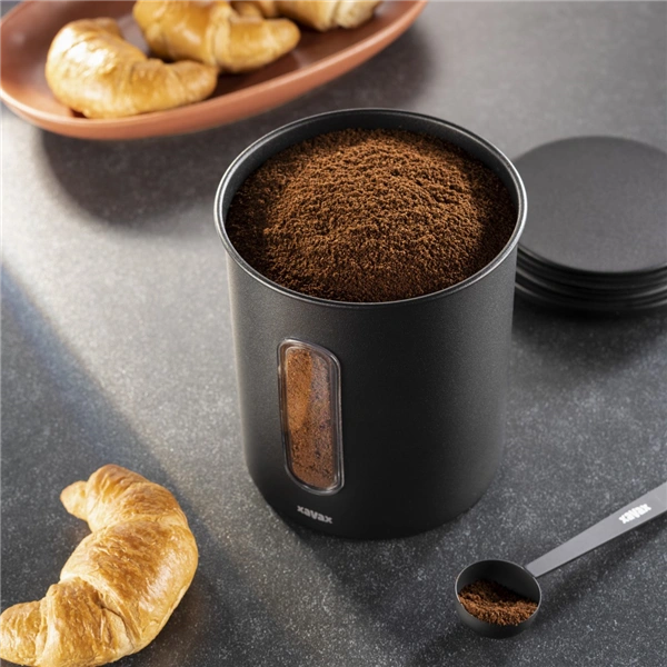 Xavax Barista dóza na 500 g zrnkové kávy nebo 700 g mleté kávy, vzduchotěsná, matná černá
