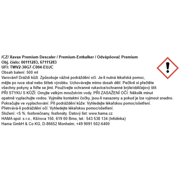 Xavax Premium, tekutý odvápňovač pro kávovary a jiná zařízení, max. 15 barů, 500 ml = 5 použití