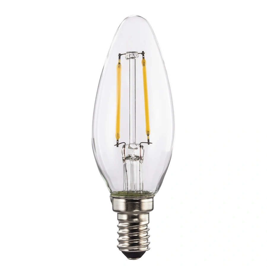 Xavax LED Filament žárovka, E14, 250 lm (nahrazuje 25 W), svíčka, teplá bílá, čirá