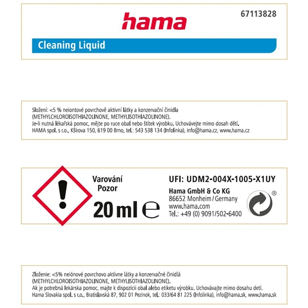 Hama CD čisticí disk, s čisticí kapalinou a úložním obalem