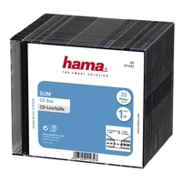 Hama CD Slim Box, obal na 1 cd/dvd, průhledný/černý, balení 20 ks (cena za balení)