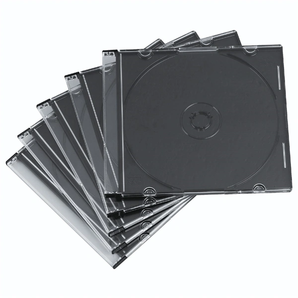 Hama CD Slim Box, obal na 1 cd/dvd, průhledný/černý, balení 20 ks (cena za balení)