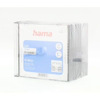 Hama CD Slim Box, obal na 1 cd/dvd, průhledný/černý, balení 20 ks (cena za balení)
