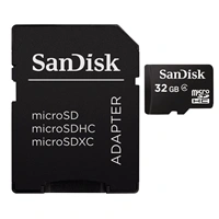 SanDisk  microSDHC 32 GB Class 4 Memory Card + SD adaptér
