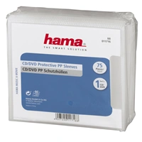 Hama ochranné obaly pro CD/DVD, polypropylen, průhledné, balení 75 ks (cena za balení)