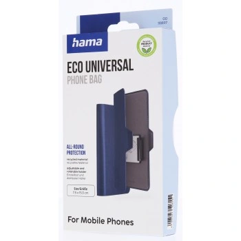 Hama Eco Universal, pouzdro-knížka na mobil, pro zařízení do 7,5x15,3 cm, modré