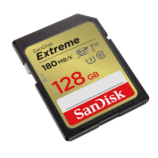 SanDisk Extreme 128GB SDXC Memory Card 180 MB/s & 90 MB/s, UHS-I, Class 10, U3, V30