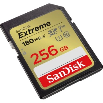 SanDisk Extreme 256 GB SDXC Memory Card 180 MB/s & 130 MB/s UHS-I, Class 10, U3, V30