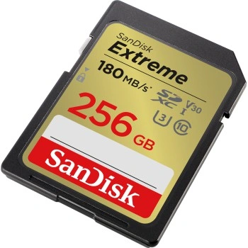 SanDisk Extreme 256 GB SDXC Memory Card 180 MB/s & 130 MB/s UHS-I, Class 10, U3, V30