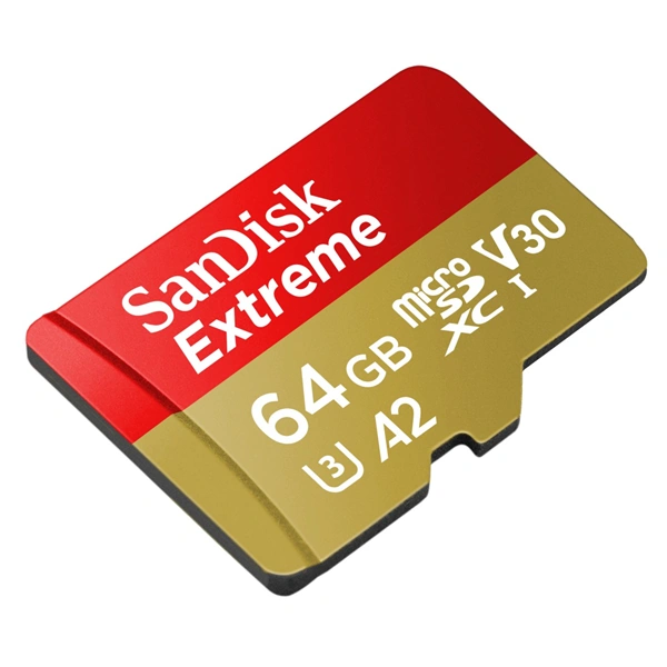 SanDisk Extreme microSDXC 64GB + SD Adapter 170MB/s & 80MB/s A2 C10 V30 UHS-I U3