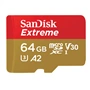 SanDisk Extreme microSDXC 64GB + SD Adapter 170MB/s & 80MB/s A2 C10 V30 UHS-I U3