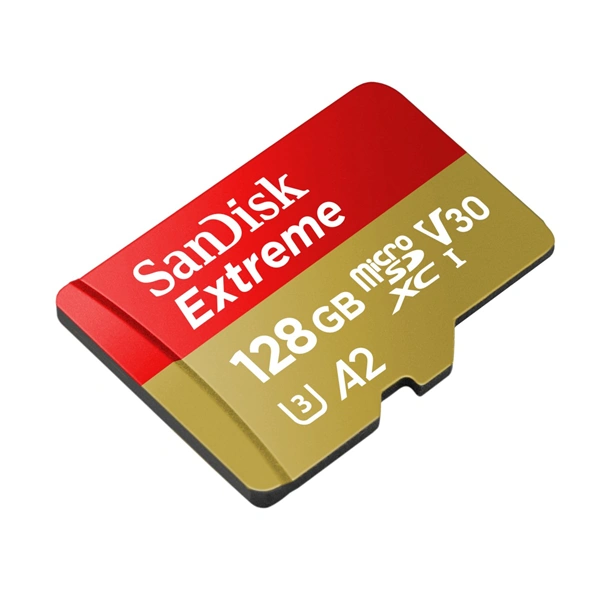 SanDisk Extreme microSDXC 128GB + SD Adapter 190MB/s & 90MB/s A2 C10 V30 UHS-I U3