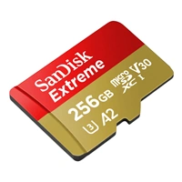 SanDisk Extreme microSDXC 256GB + SD Adapter 190MB/s & 130MB/s Read/Write A2 C10 V30 UHS-I U3
