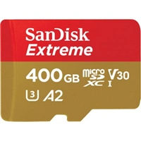 SanDisk Extreme microSDXC 400 GB + SD Adapter 190 MB/s & 130MB/s  A2 C10 V30 UHS-I U3