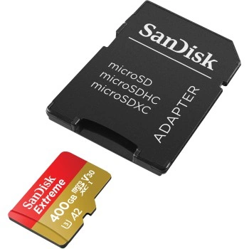 SanDisk Extreme microSDXC 400 GB + SD Adapter 190 MB/s & 130MB/s  A2 C10 V30 UHS-I U3