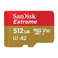 SanDisk Extreme microSDXC 512GB + SD Adapter 190MB/s & 130MB/s  A2 C10 V30 UHS-I U3