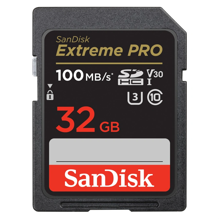 SanDisk Extreme PRO 32GB SDHC Memory Card 100MB/s & 90MB/s, UHS-I, Class 10, U3, V30