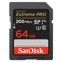 SanDisk Extreme PRO 64GB SDXC Memory Card 200MB/s & 90MB/s, UHS-I, Class 10, U3, V30