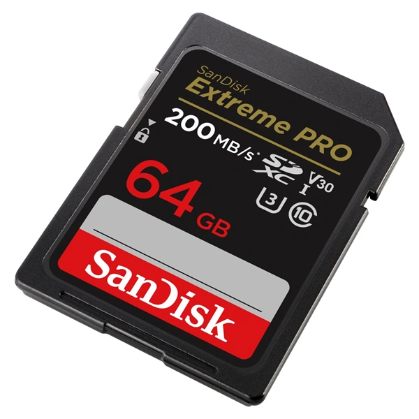 SanDisk Extreme PRO 64GB SDXC Memory Card 200MB/s & 90MB/s, UHS-I, Class 10, U3, V30