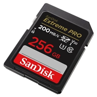 SanDisk Extreme PRO 256GB SDXC Memory Card 200MB/s & 140MB/s, UHS-I, Class 10, U3, V30