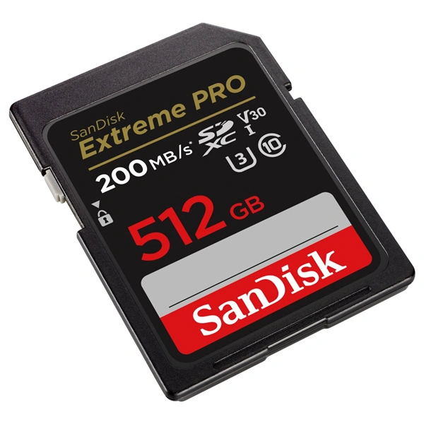 SanDisk Extreme PRO 512GB SDXC Memory Card 200MB/s & 140MB/s, UHS-I, Class 10, U3, V30