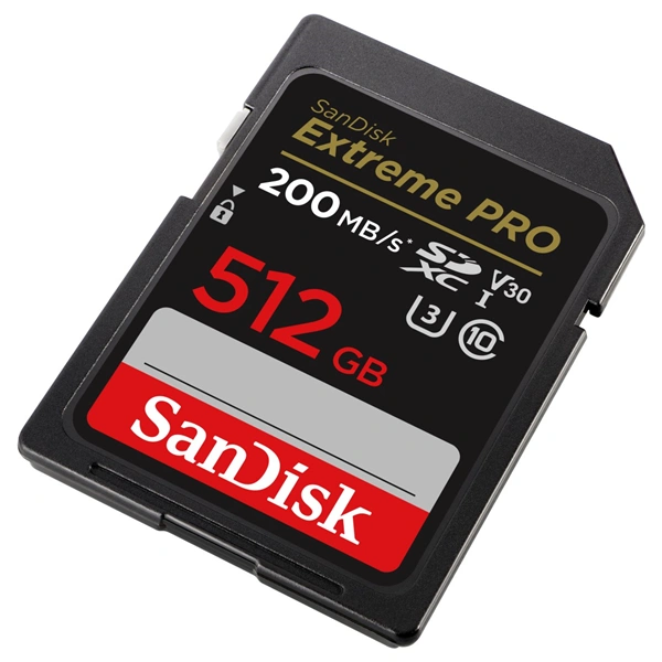 SanDisk Extreme PRO 512GB SDXC Memory Card 200MB/s & 140MB/s, UHS-I, Class 10, U3, V30