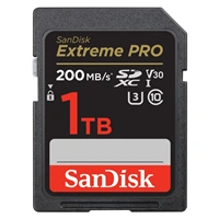 SanDisk Extreme PRO 1TB SDXC Memory Card 200MB/s & 140MB/s, UHS-I, Class 10, U3, V30