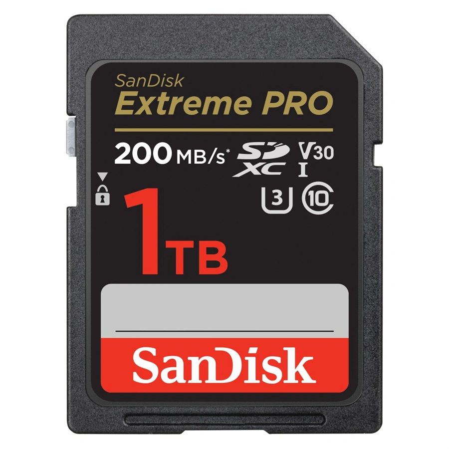 SanDisk Extreme PRO 1TB SDXC Memory Card 200MB/s & 140MB/s, UHS-I, Class 10, U3, V30