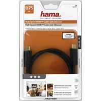 Hama HDMI kabel vidlice-vidlice, pozlacen, 3*, 0,75 m
