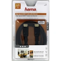 Hama HDMI kabel vidlice-vidlice, ploch, pozlacen, 3*, 1,5 m