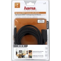 Hama HDMI prodluovac kabel vidlice-zsuvka, pozlacen, 3*, 3 m