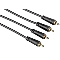 Hama audio kabel 2 cinch - 2 cinch, pozlacený, 3*, 5 m